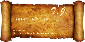 Tisler Júlia névjegykártya